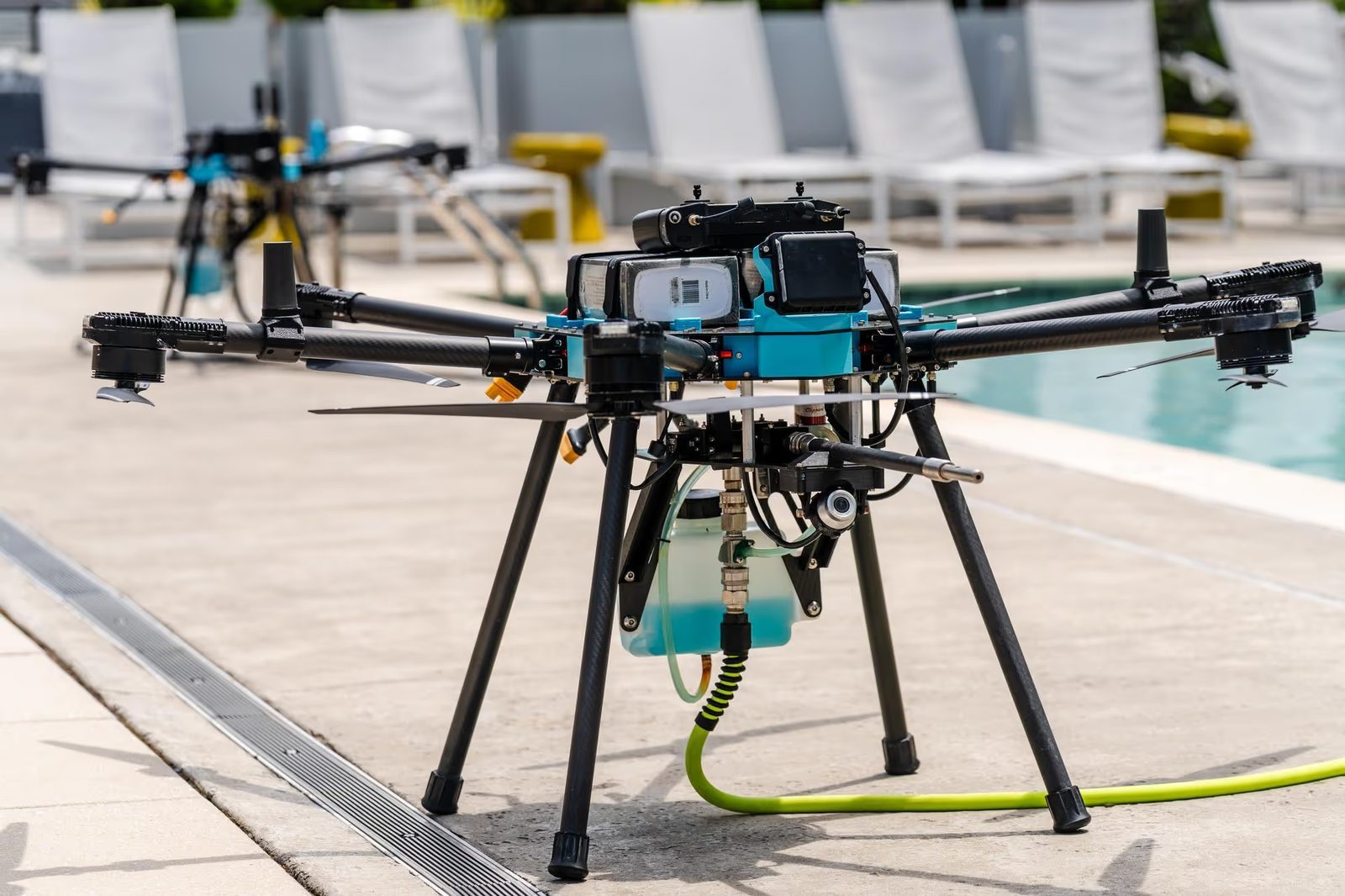 Lucid Bots drone cleaning a building exterior